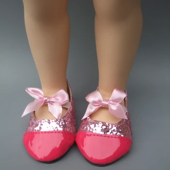 18 Tommer Dukke Sko Passer til Amerikansk Pige Dukker Mini-sød pink læder Toy Sko til reborn baby Doll Tilbehør