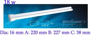 18 Watt 2G11 4-pin UVC-Lineær Tvilling Lys Udskifte Rør, Kvarts 254 nm ozon-gratis Bakteriedræbende Ultraviolet Lys rør