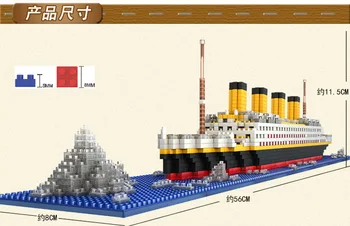 1860pcs Skib Titanic 3D mini diy byggesten Toy Titanic Båd Model Pædagogiske samling Fødselsdag Gave til Børn