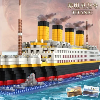 1860pcs Skib Titanic 3D mini diy byggesten Toy Titanic Båd Model Pædagogiske samling Fødselsdag Gave til Børn