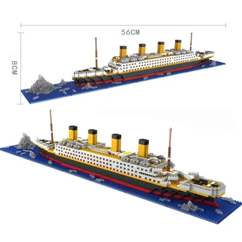 1860pcs Titanic Cruise Ship Building Mursten Blokke DIY 3D-Båd Model Kit Gave Legetøj Kompatibel med Skaberen 66503