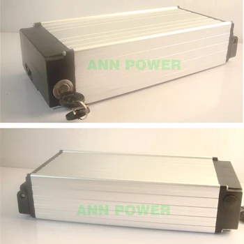 18650 lithium batteri box Bageste rack type elektrisk tilfældet for 36V eller 48V E-cykel batteri aluminium box Indvendig størrelse 290*145*68mm