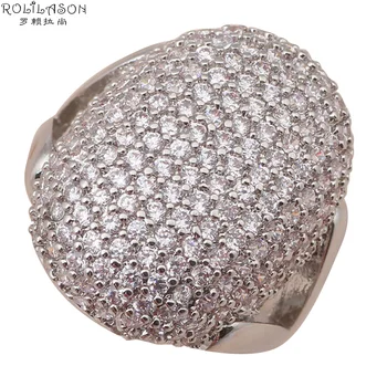 189pcs Bane indstilling af Zircons Luksus stil, Mode smykker Zircon stemplet Sølv Ringe USA størrelsen #7 #8 #9 #10 JR2018
