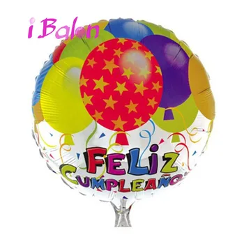 18inch spanske Feliz Cumple helium folie balloner 30stk Chile happy birthday party dekorationer børn globos barn legetøj, engros