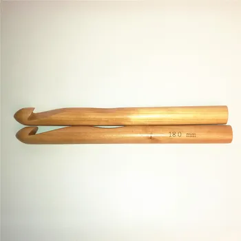 18mm massivt træ hæklenåle hæklet Træ Bambus strikkepinde Ben for Tykt Garn DIY Håndværk Syning, Strikning, vævning