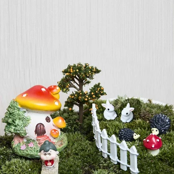 18Pcs/sæt Micro Landskab Hjem Bonsai DIY Doll House Model Sukkulenter Dekoration Fe Haven Miniaturer Terrarium Figurer