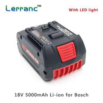 18V li-Ion-5000mAh-Værktøjer Batteri for Bosch BAT609 BAT618 2607336169 BAT618G BAT609 med Power Led Lys