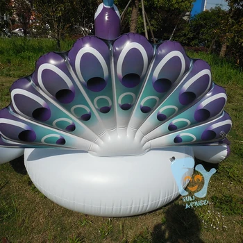 190cm kæmpestor Oppustelig Peacock Swimmingpool Float For Voksne Luftmadras Svømning Ring Sjov Vand Legetøj Tømmerflåde Flotador Piscina