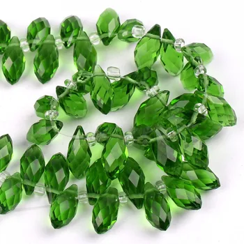 198pcs 6x12mm Grøn Krystal Glas Dråber Krystal Perler Dråbeformet Briolette Perler Crystal Smykker Løs Vedhæng DIY