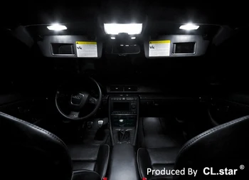 19pcs LED nummerplade pære + indvendige dome kort lys fuld kit til Audi A4 S4 Cabriolet Cabriolet Cabrio (2002-2009)