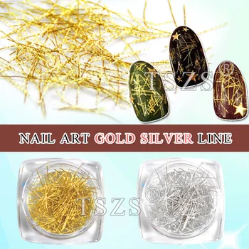 1bottle /masse Japansk Stil guld sølv nail art Kobber Ekstra Lille Wire Line DIY Negle Dekorationer