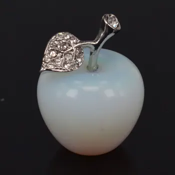 1inch Opalite Perler Udskæring til apple-Formet Håndværk Sten Figur Chakra Healing Reiki Sten Dekoration