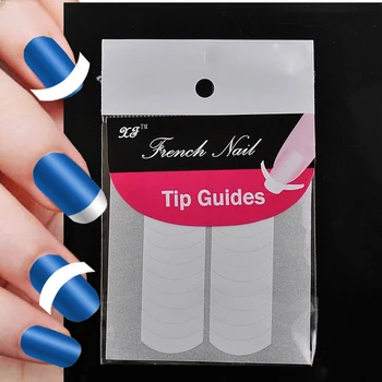 1lot= 2 Ark Manicure Værktøj Store Smil Linje Nail Art Tips Form Frynser Tip Guider Mærkat DIY franske Negle N05