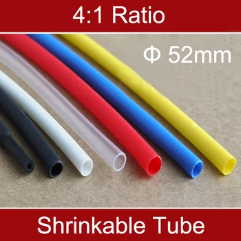 1M Forholdet 4:1 52 mm Dia Dobbelt Væg Sort Hvid Rød Klar Thermosol Isolering Kabel-Stel Wire Wrap Heat Shrink Shrinkable Rør