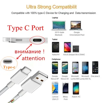 1M usb 3.1 Type c hurtig opladning kabel Til Xiaomi mi antal mi5 mi6 Meizu PRO 6 lg g5 ZTE axon 7 & 2.5 2 USB-port Oplader Adapter