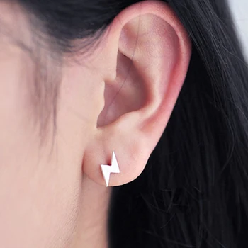 1Pair Naturlig Sølv Farve Øreringe Børstet Overflade Korte Flash Nitter Geometriske Øreringe Kvinder koreansk Stil, Mode Smykker