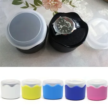 1PC Candy Farve Armbåndsur Opbevaring Tilfælde, Plast Enkelt Se Boks Tilfældet med Svamp
