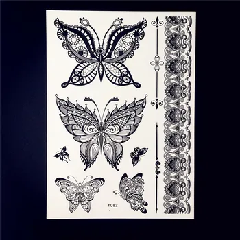 1PC Fjernelse indiske henna tattoo klistermærker J027 falske vinger flyve phoenix midlertidig tatovering Hvid Blæk Mehndi Henna pasta papir