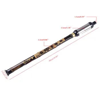 1Pc Kinesisk Etnisk Instrument Sort Bambus Bawu Rør BaWu Fløjte-Melodi G Aftagelig