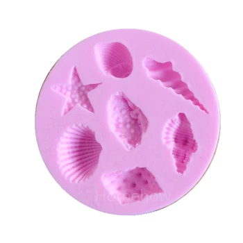 1PC/Masse 3D Silikone Formen Marine organismer Mini Conch Shell Søstjerner Figur 7 Net Kage Silikone Formen Fondant Bagning Værktøjer