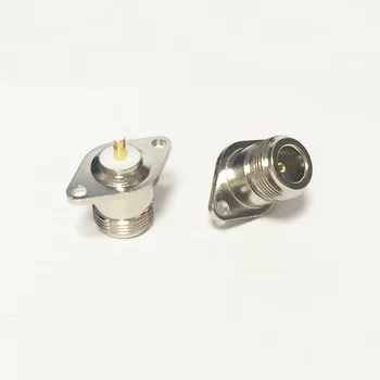 1pc NYE N-Female Jack antenne Adapter konverter solder cup 2-hul, panel mount Nickelplated engros