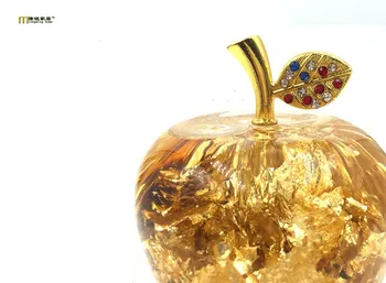 1PC Rainstone Crystal Apple Brevpresser Glas Smukke Gaver, Håndværk, Kunst&Samling Jul Home Wedding Gaver Dekoration VENSTRE 004