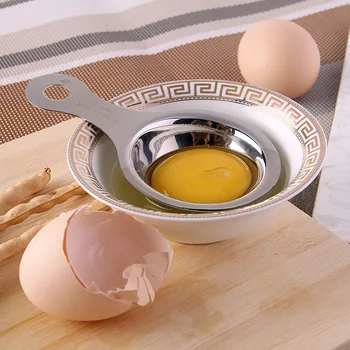 1pc Rustfrit Stål æggehvide Separator Æggeblomme Separator Køkkengrej Æg Værktøjer