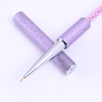 1Pc UV Gel Liner Tegning Børste 5mm-20mm Farverige Perle Håndtag med Hætte Maleri Pen polske Manicure Nail Art Værktøj 4 Størrelser