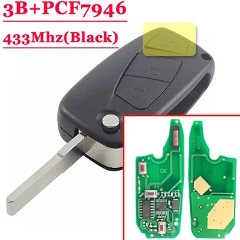 (1piece)3-knappen vend Fjernbetjeningen 433mhz for FIAt 500 og Panda Punto Bravo nøgle med PCF7946 chip