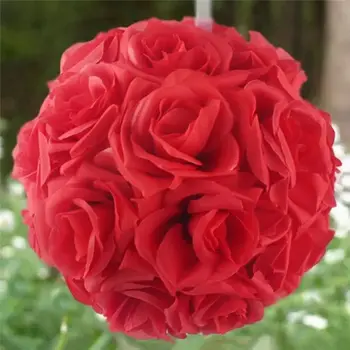 1stk 15cm Kunstig Silke Blomst Rose Kissing Bolde Buket Kernen Pomander Party Bryllup Danske dekorationer