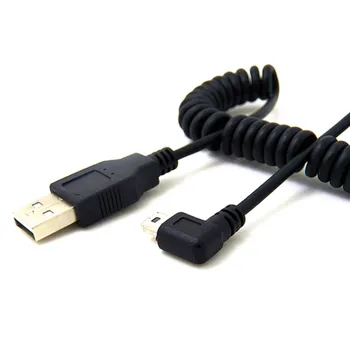 1stk/ 40CM til 120cm 4ft USB 2.0 Mand til MINI USB 2.0 Mandlige 90 Graders Vinkel Udtrækkelig Data opladerkabel til MP3-MP4 Bil Kamera