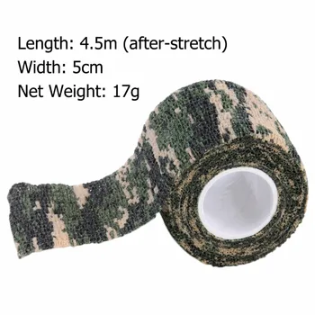 1stk 5cmx4.5m Udendørs Taktiske Hær Camo Jagt Skydning Af Camouflage Stealth Tape Bandage Vandtæt Airsoft Holdbar Wrap