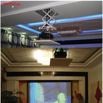1stk 70CM Projektor beslag motoriseret elektrisk lift saks projektor loftmonteret projektor lift med fjernbetjening