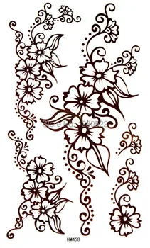 1stk Blomst Midlertidige Tatoveringer Henna Body Art Kvinder Tatuagem Temporaria