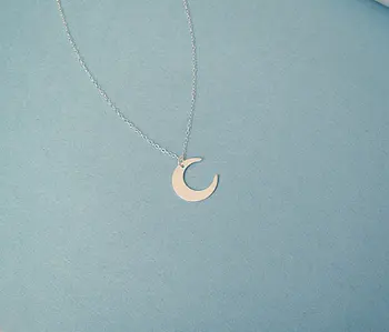 1STK - Enkel Crescent Horn Moon Halskæde Søde Half Moon Halskæde Galaxy Månen Halskæder Smykker til Damer Pige