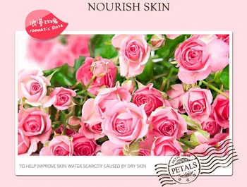 1stk Kosmetik rosenblade Fugtgivende ansigtsmaske Kridtning Fragrans Kronblade Fugtgivende Vaskbar Sove Maske Anti-Aging hudpleje
