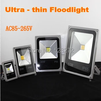 1stk LED Flood light 10W20W30W50W AC85-265V Udendørs floodlight led projektør lampe have lampe grå aluminium shell
