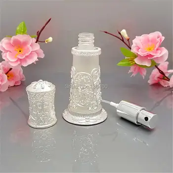 1stk Makeup Gave, 30 ml Høj kvalitet, Smukke Sølv Farve arabisk design parfume flaske,Tom Vintage Dug Spray Glas Flasker