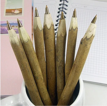 1stk/masse NYE Vintage håndlavet træ-log Miljømæssige kuglepen Dejlige kuglepen studerende' mode gave præmie