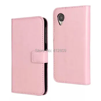 1STK Mode Pink Crazy Horse Læder Folde Stå Pung etui til LG E980 Google Nexus 5 D820 med ID-Kort Holder Elegant Sag