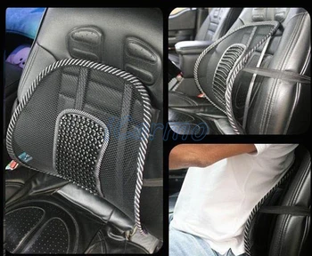 1STK Sort Mesh Lænde-Ryg Tandbøjle Støtte Office Home Car Seat Cushion Comfy Cool Massage Sofa Auto Sæde, rygstøtte #iCarmo
