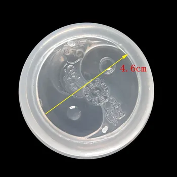 1STK UV-Resin Smykker Flydende Silikone Formen Tai Chi Diagram Harpiks Charms Forme Til at Lave Smykker, DIY