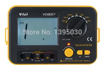 1stk Vici VC480C+ digital Lav modstand tester bredt måleområde 0.01 Mohm at 2Kohm Mili-ohm HiTester digital microohm meter