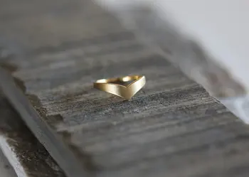 1STK - Wide Band V Ring Chevron V Ringe Stabling Bryllup Band Buede Ringe Simple Geometriske Ringe til Kvinder, Mænd