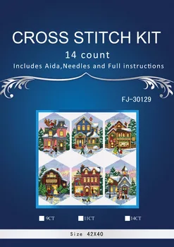 1TH Top Kvalitet Dejlige Hot Sell Tælles Cross Stitch Kit Jul Landsby Ornament dim 08785