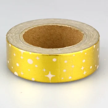 1X 10m Folie Washi Tape Papir Guld stjernehimmel Japansk Papirvarer Kawaii Mærkat Scrapbooking Værktøjer Masking Tape Diy Foto Album