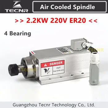 2.2 KW luftkølet spindel 220V 380V ER20 collet runout-off 0,01 mm med 4 keramiske forsynet med