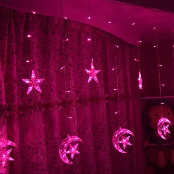2,5 m Måne og Stjerne Led String Lys, Eid Mubarak Led-Lys, Dekoration, Bryllup, Fødselsdag Led-Forsyning, Led Curtain, 110-220V