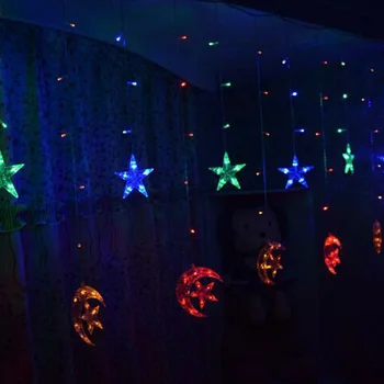 2,5 m Måne og Stjerne Led String Lys, Eid Mubarak Led-Lys, Dekoration, Bryllup, Fødselsdag Led-Forsyning, Led Curtain, 110-220V