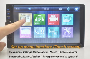 2 Din Bil MP3-Afspiller 7 tommer 1080HD Touch Skærm, Bluetooth Car Stereo-Radio FM/MP5/USB/AUX Bil støtte til bakkamera